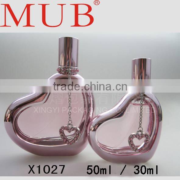 10ml 30ml 50ml 100ml Heart Shaped Perfume Bottle With Pink Glass