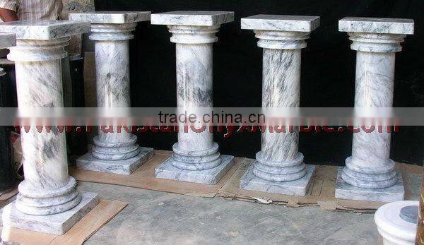 A GRADE BADAL GRAY MARBLE PEDESTALS