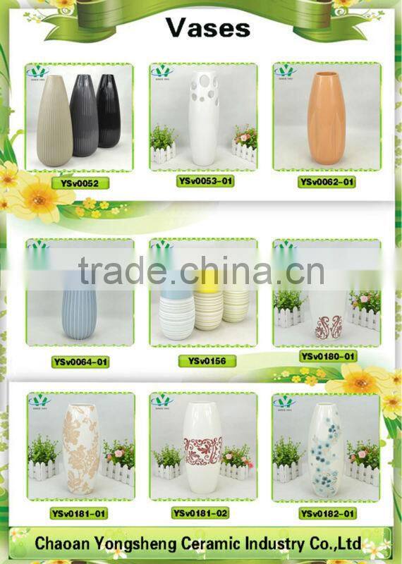 long slim red ceramic decorating vase for restaurant