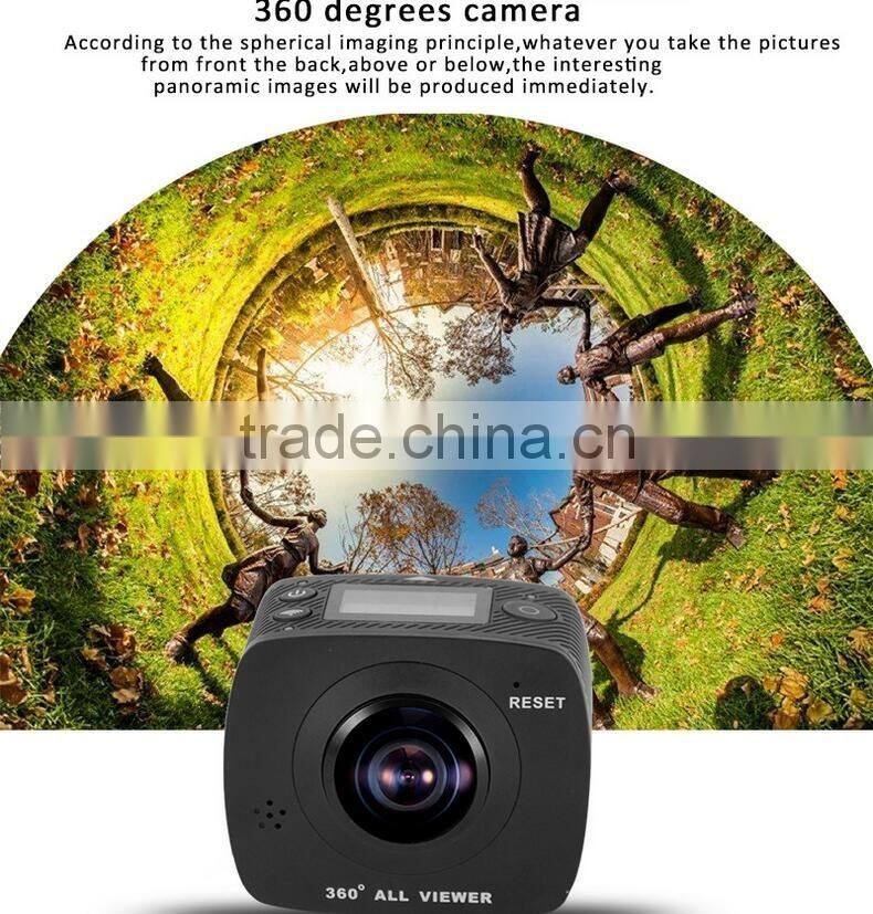 factory supply latest 360 degree 1080p camera vr hd dual lens go pro sports camera