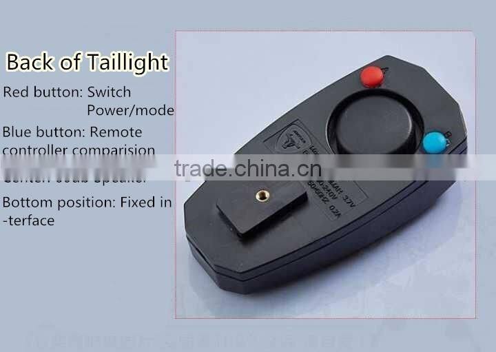 Smart Anti-theft Alarm Tailight Bicycle Rear Light Remote Control Wireless Bell Bicycle Taillight