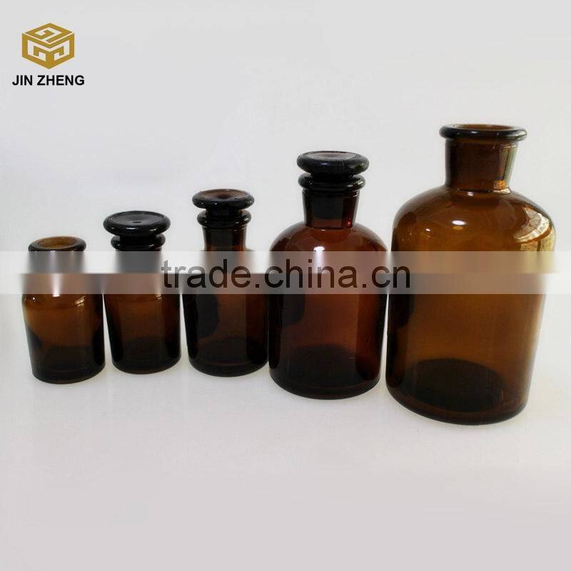 China suppliar narrow mouth 1000ml amber glass reagent bottle