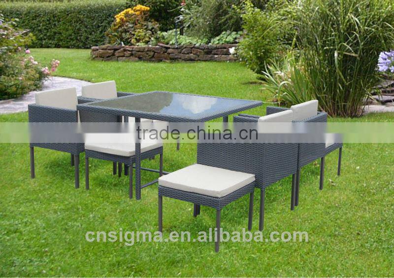 2017 Trade assurance all weather resin wicker cheap dining table set