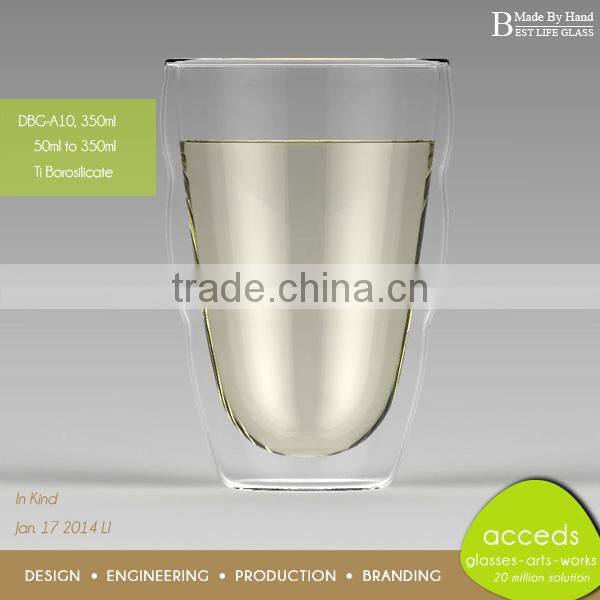Eco-Friendly Dual Wall Glass Tumbler Cup