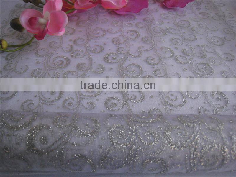 Sparkle White Modern Design Table Cloth/Runner