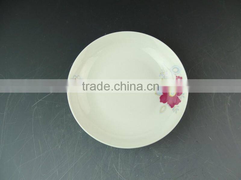 decorative dinner plate for restaurant, cheap wholesale stocked white porcelain plate