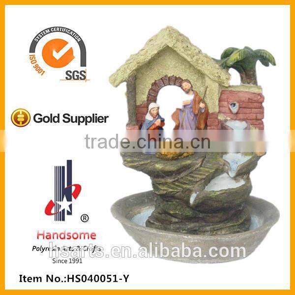 14.5 Inch New Design Holy Family Resin small decorative indoor water fountain
