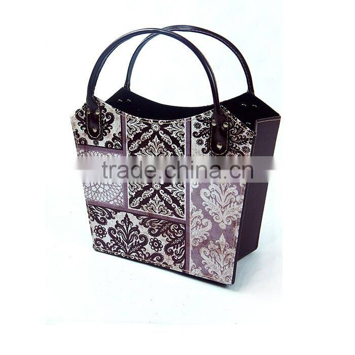 Collapsible Leatherette Storage Basket / Desktop Accessories Holder