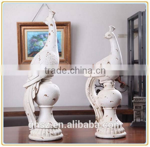 Custom popular vintage resin crane garden statue decor