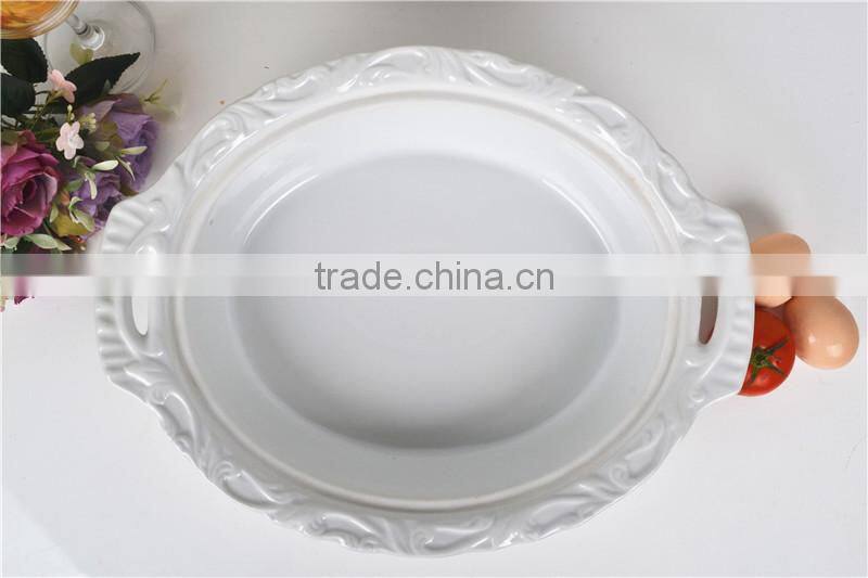 15" ceramic oval cook comal