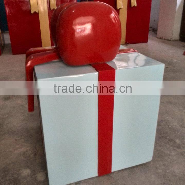 Outdoor FRP Christmas grey gift case decoration