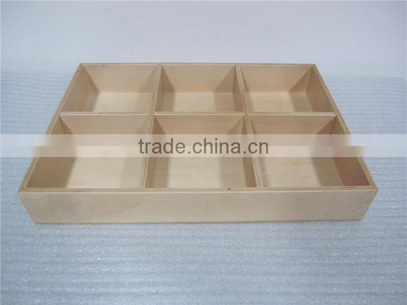 divided solid wood tea box handmade wooden box