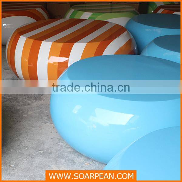 High Gloss Finish Fiberglass Candy Leisure Waiting Chair