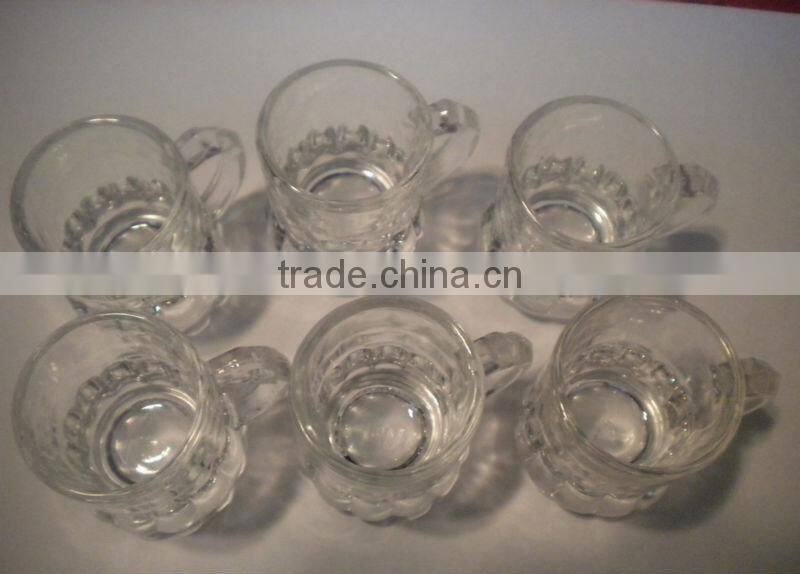 Vintage set of 6 shot glasses with handle