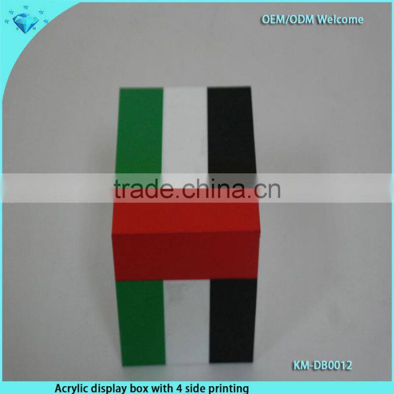 Acrylic display box with 4 side printing