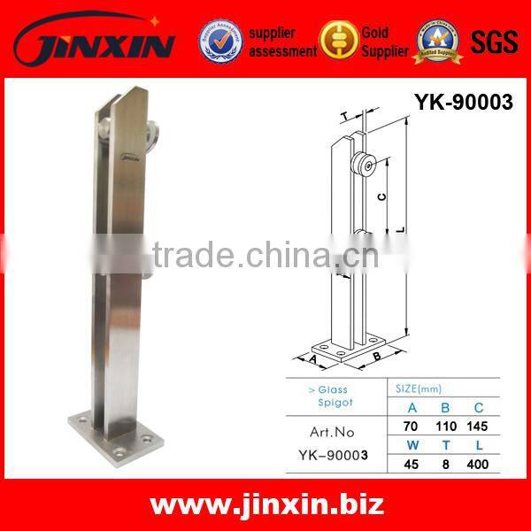 JINXIN stainless steel railing_mini post balcony design spigot for glass pooling fence