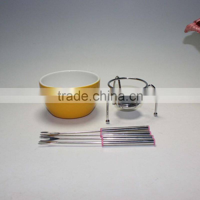 Cheese ceramic wholesale chocolate fondue set