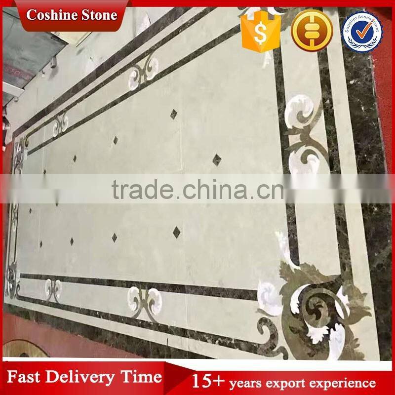 Jianfa flower design water jet marble tile floor medallions