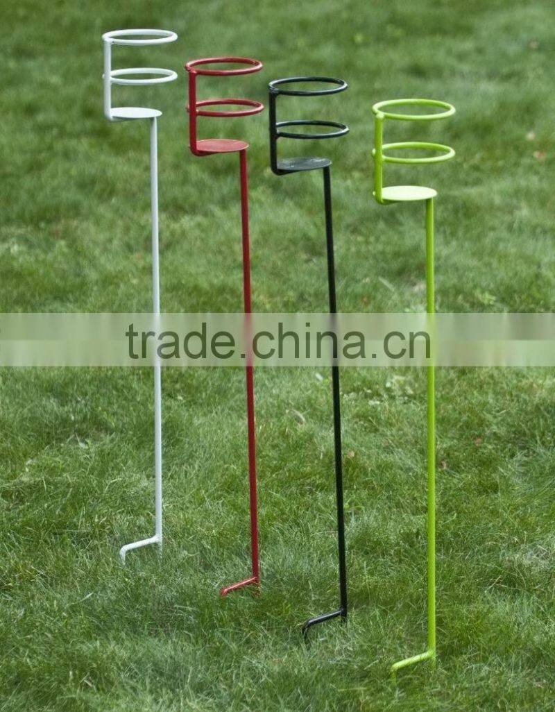 Outdoor Beach Sand Lawn Beverage Cans Stakes Holder 4PCS Different Colors Per Set