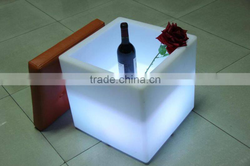 Rechargeable night club table ktv bar chair led wine cubic tank
