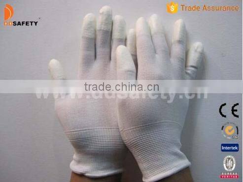DDSAFETY Wholesale Cheap White Nylon With Grey PU Working Safety Glove