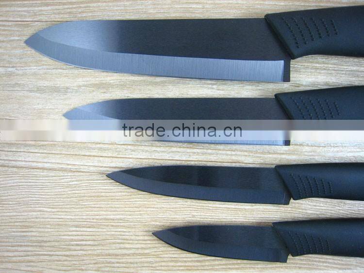 4pcs Black Blade Ceramic Knife Set Chef Kitchen Knives 3" 4" 5" 6" + Peeler