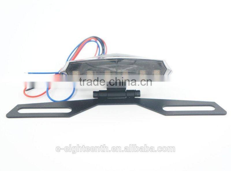 2016 popular 6 LED Motorcycle License Plate Mount Holder Bracket Running Brake Tail Light