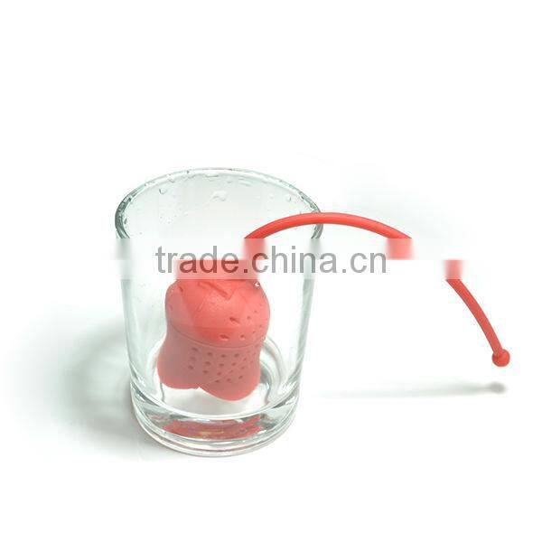 Hot selling promotional gift rose silicone tea bag strainer