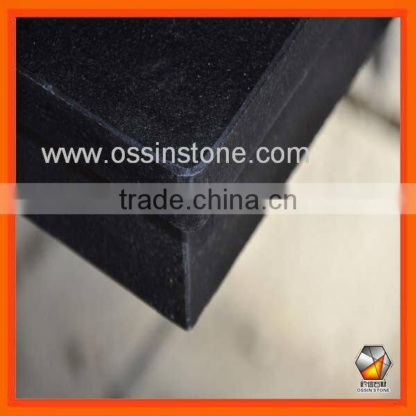 Black Granite Jointed & Filled Curved Hearth