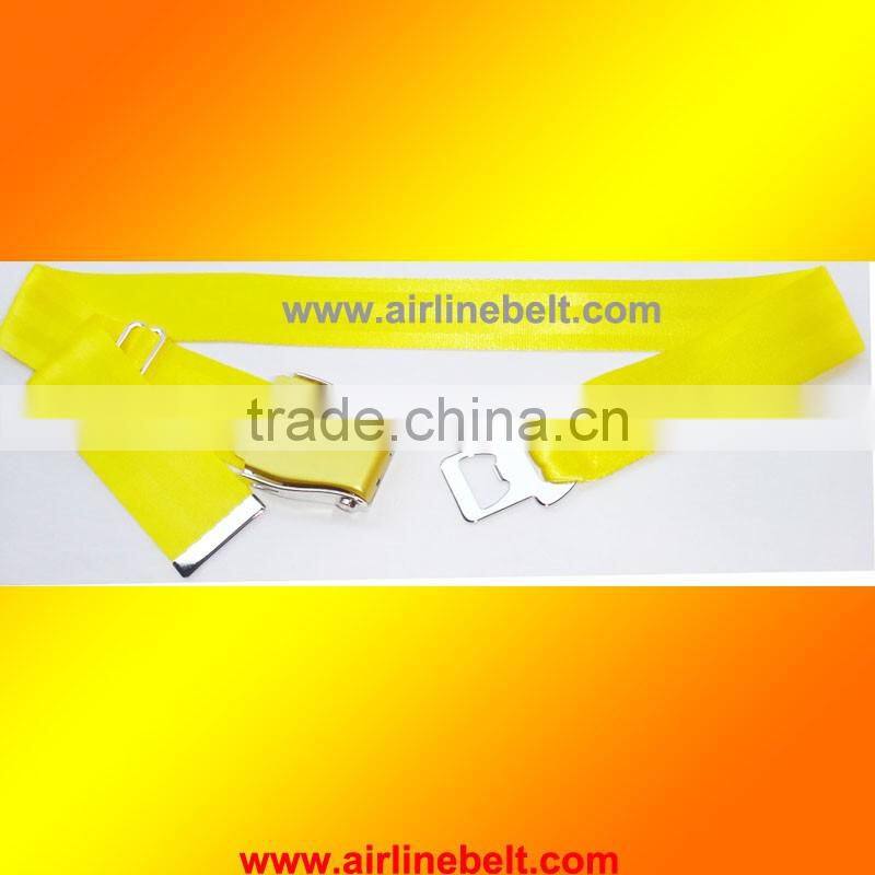 Various colors airplane belt with metal end pieces/Beer bottle opener
