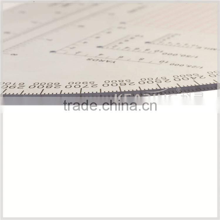 9inch sandwich line military protractor, transparent plastic big protractor for military training #KMP-3