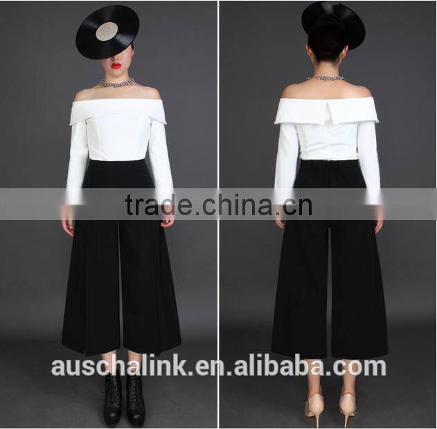 personalized high quality girls casual loose wide leg pants