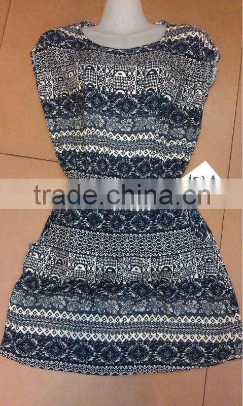 BHN906 Apparel stock Rayon dresses Clothing available at Cheap price