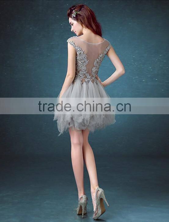 2015 western style cocktail gray lace dress mother of the bride