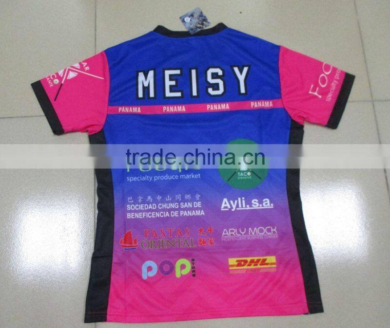 100% polyester Coolmax sports shirt, Ladies custom running jersey