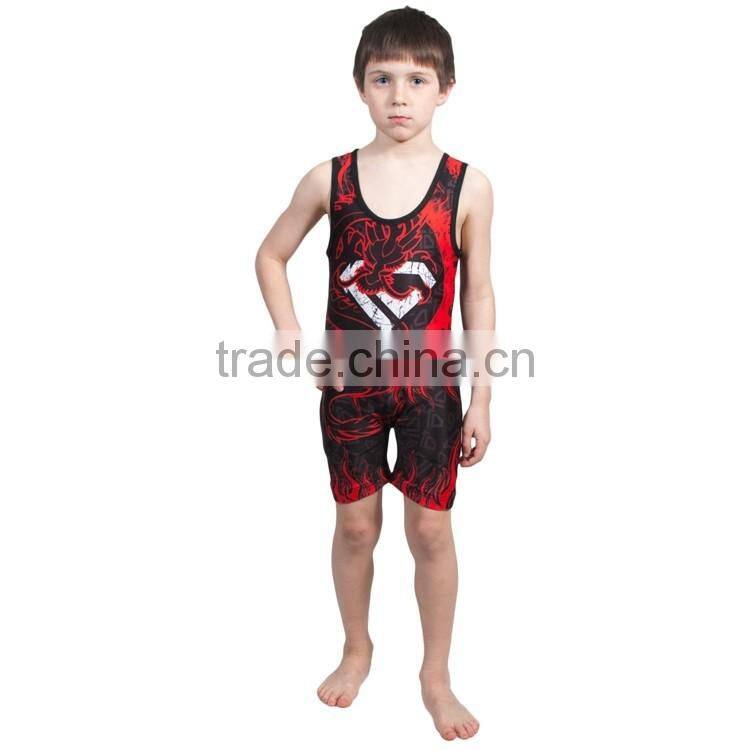 Adult and children Professionale sublimation wrestling singlets plus size