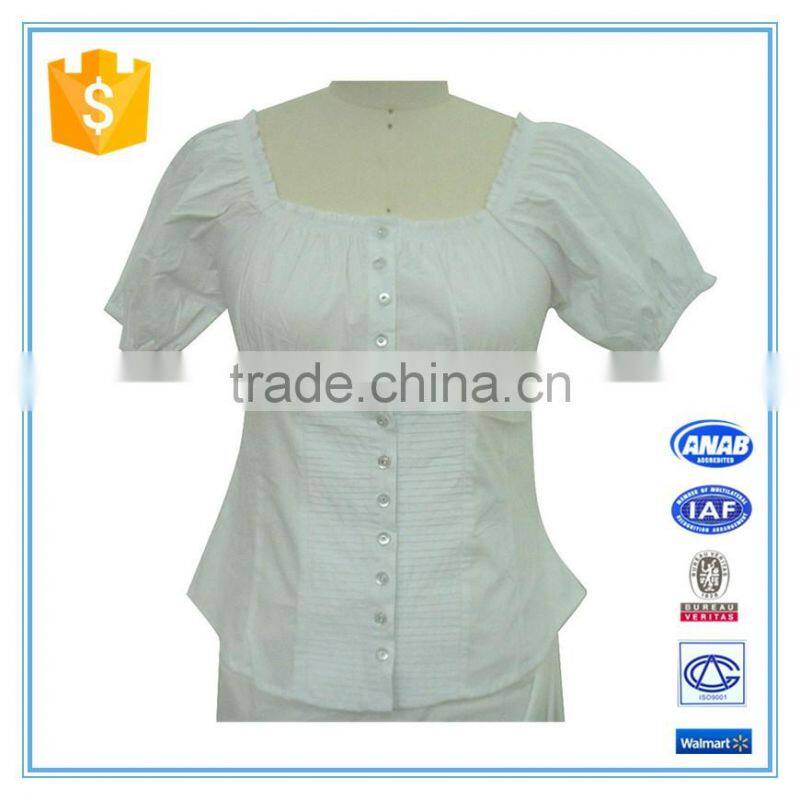 Latest Fashion Blouse Design Models White Short Sleeve Blouse