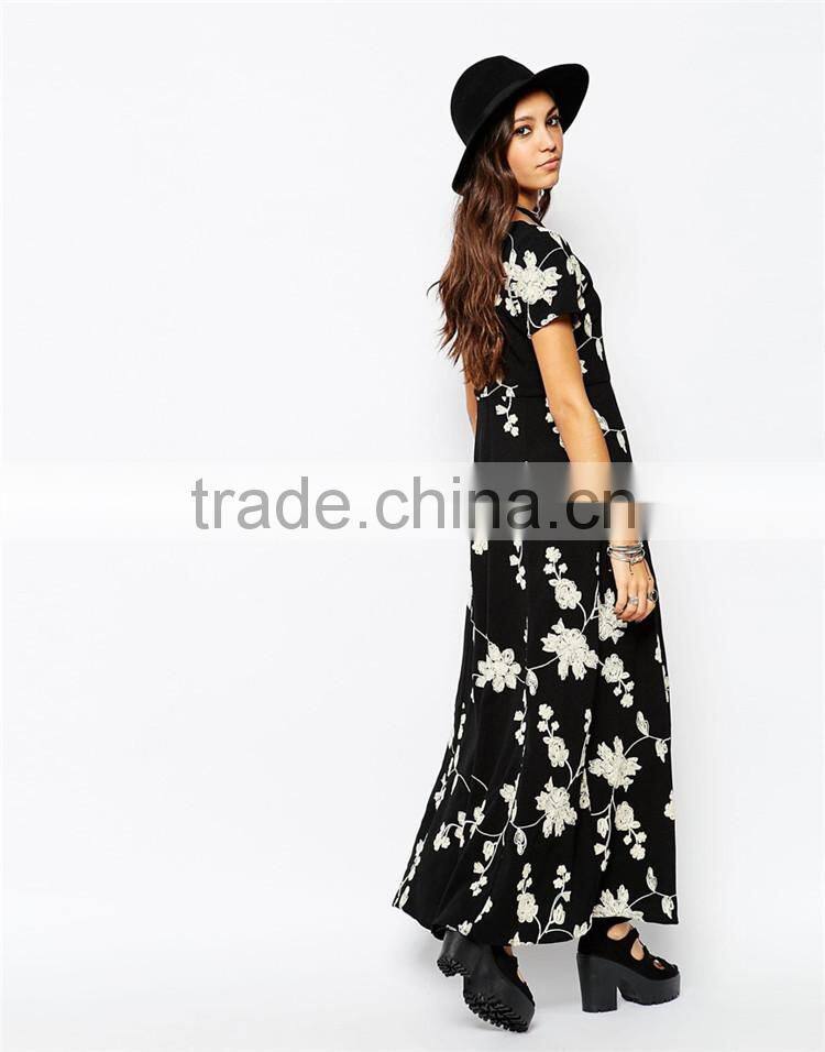 New products for 2015 middle aged women fashion long summer dress