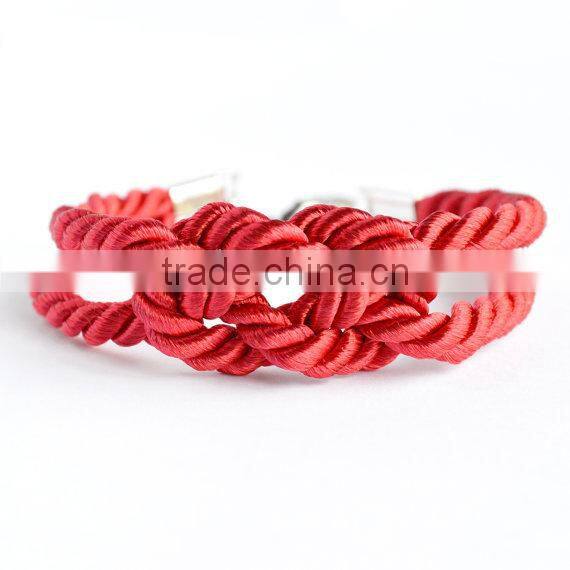 turquoise forever knot leather rope bracelet with custom charm Sailor knot Bracelet nautical friendship leather rope bracelet