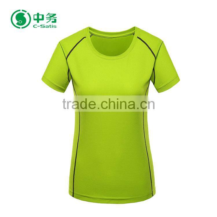New Pattern Quick Dry Round Neck Sublimation Sport Running T Shirt for Women