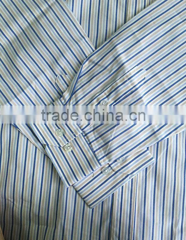 Long sleeve men dress vertical stripe shirt