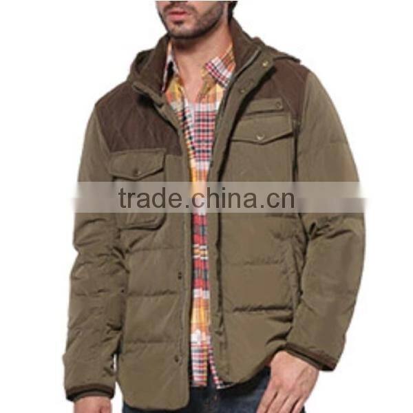 2015 Hot Sales Winter Wear Keep Warm Men Down Jacket with Hood