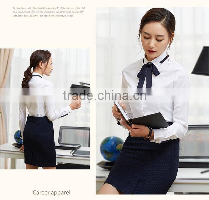 China shirt manufacturer office lady formal shirt for girls model blouse for uniform women shirt