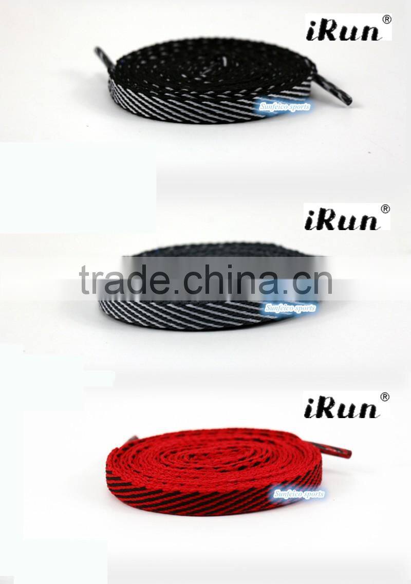 2016 New Twill Pattern Flat Shoelaces With Customized 2mm Thick 8mm Width~Double Colors Shoelaces For Running~Accept Custom