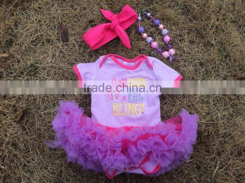 2015 baby easter rompers baby girls rompers with tutu dress short sleeve with matching bow and necklace set