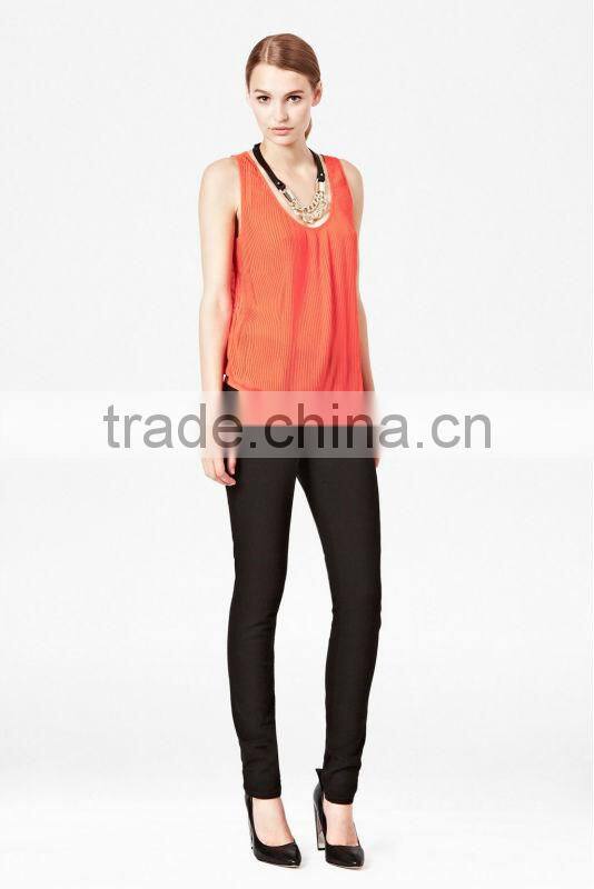 Chiffon Pleated Crepe Vest Top