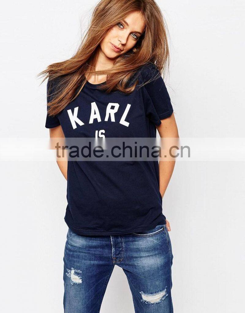 High quality fashion comfortable knitted T-shirt printing personal custom