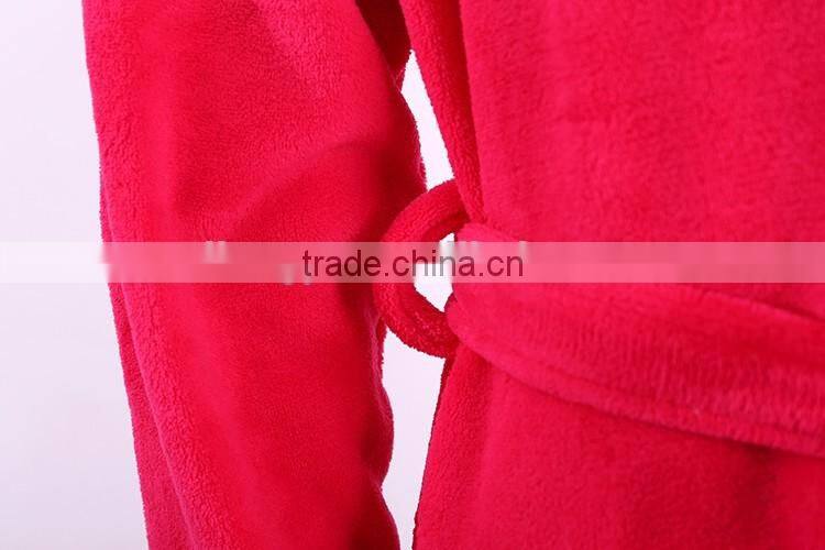 OEM service red bathrobe ladies wholesale luxury short robe