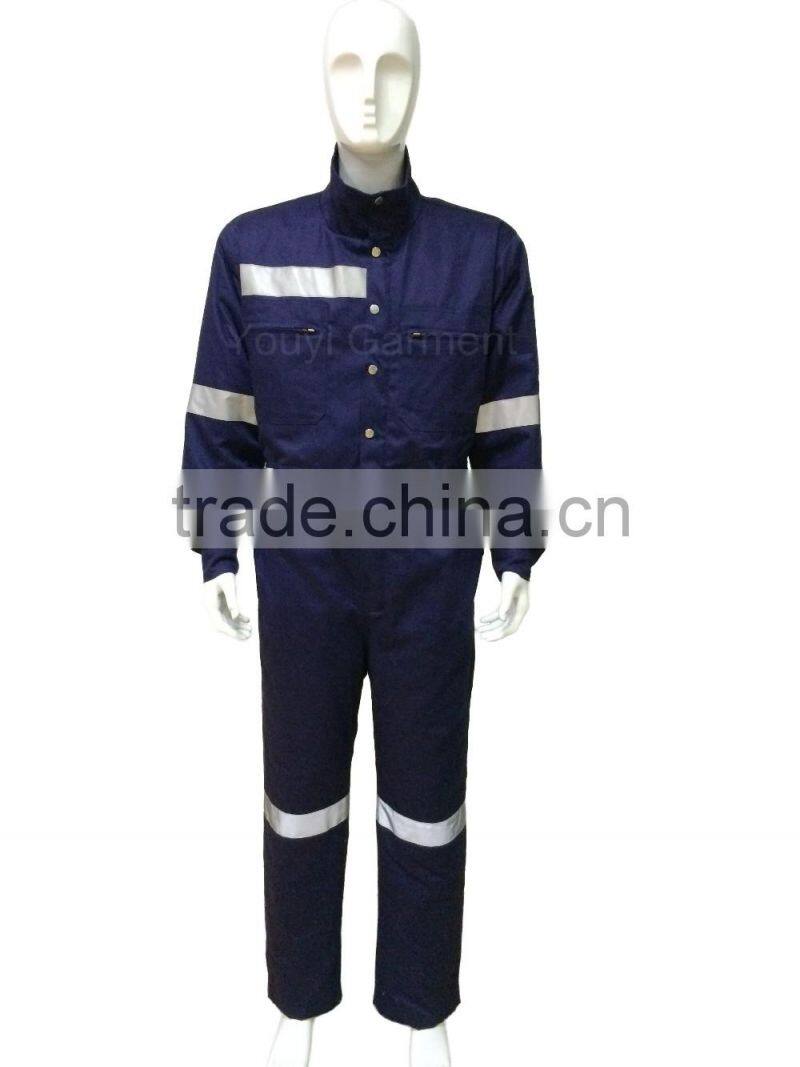 navy blue reflective winter safety clothing polyester filled insulated coverall