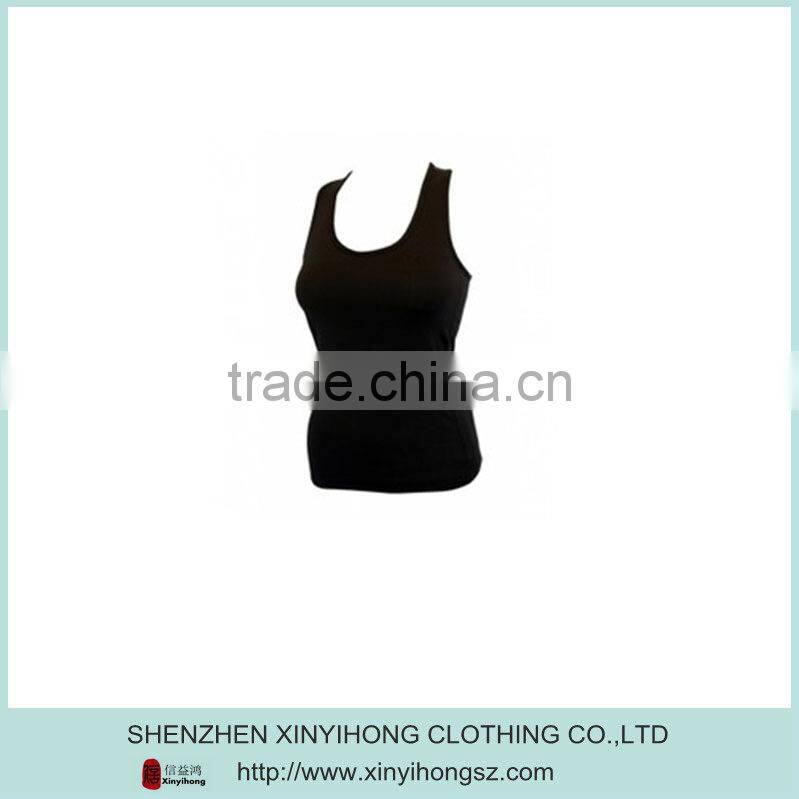 Essential raceback black tank top for ladies